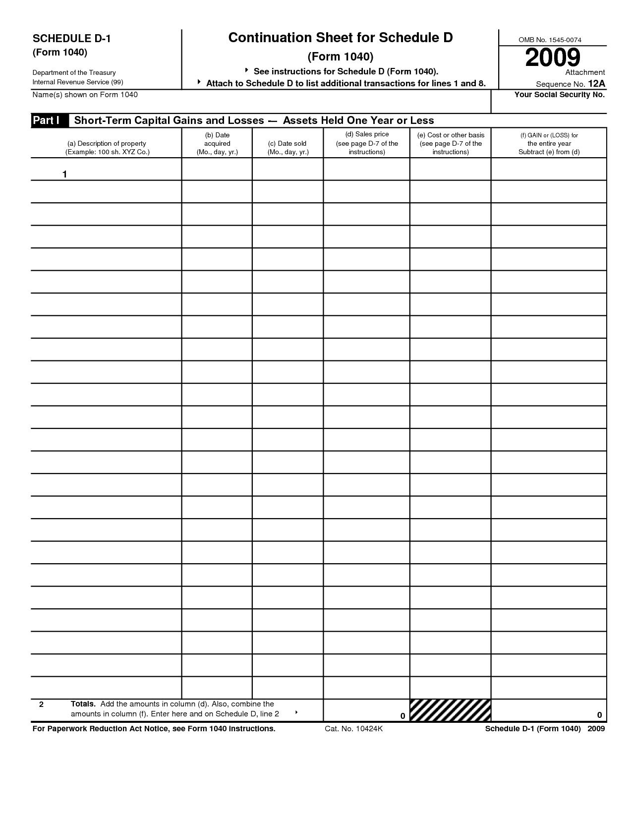 Printable Schedule C Form