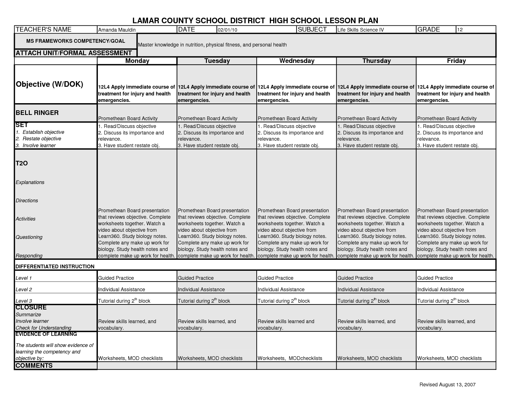 Food Web Worksheet High School