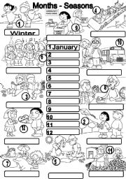 Seasons and Months Worksheets  Printables
