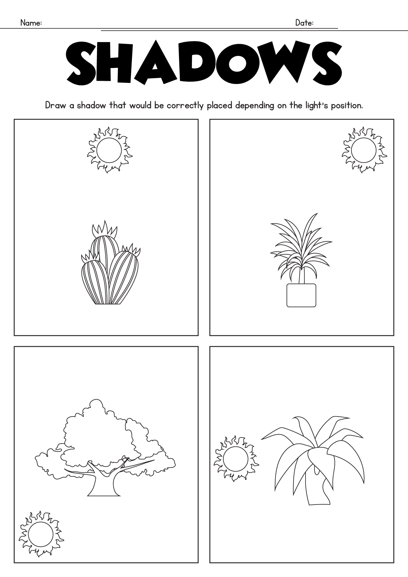 10 Best Images of My Shadow Worksheet - Shadow Matching Worksheets