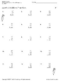 Adding Three Two Digit Number Worksheets