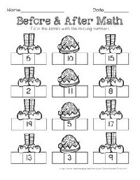 Before and After Number Worksheets