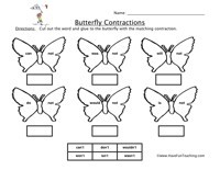 Butterfly Contractions Worksheet
