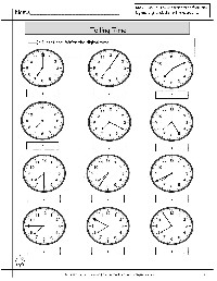 Telling Time Worksheets Free