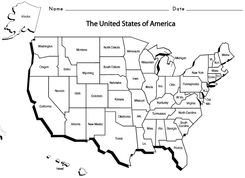 12 Best Images of Name That State Worksheet - United States with Names ...