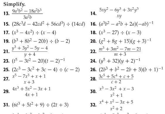 12 Best Images of Dividing Polynomials Worksheet With Work 