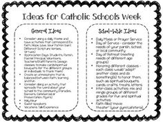Catholic Schools Week Ideas
