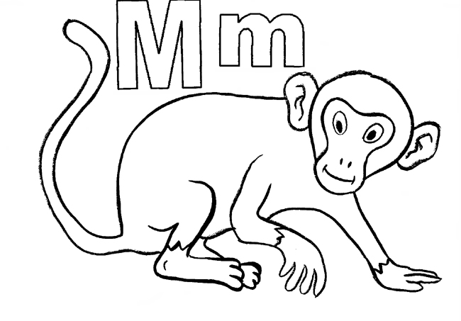 Coloring Pages with Letter M