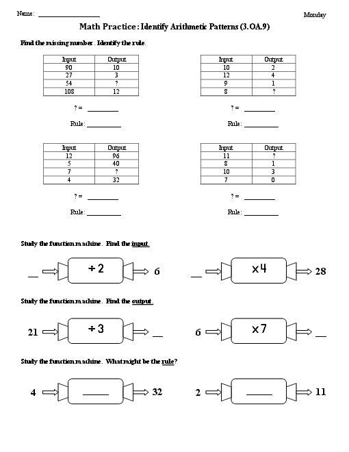 19 Best Images of Patterns Worksheets 3rd Grade  Number Patterns Worksheets 3rd Grade Math 