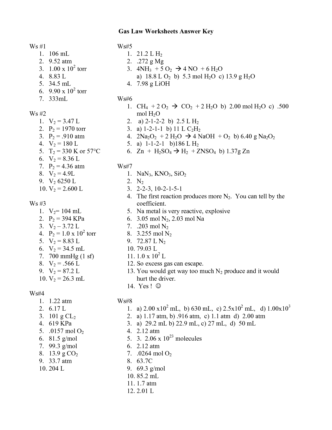 19 Best Images of Which Law Worksheet Answers  Gas Laws Worksheet Answer Key, Ohms Law 