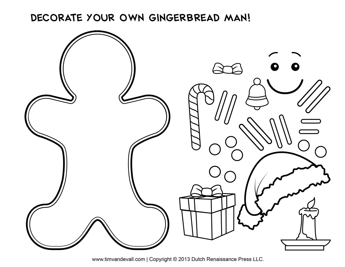 Gingerbread Man Coloring Pages for Kids