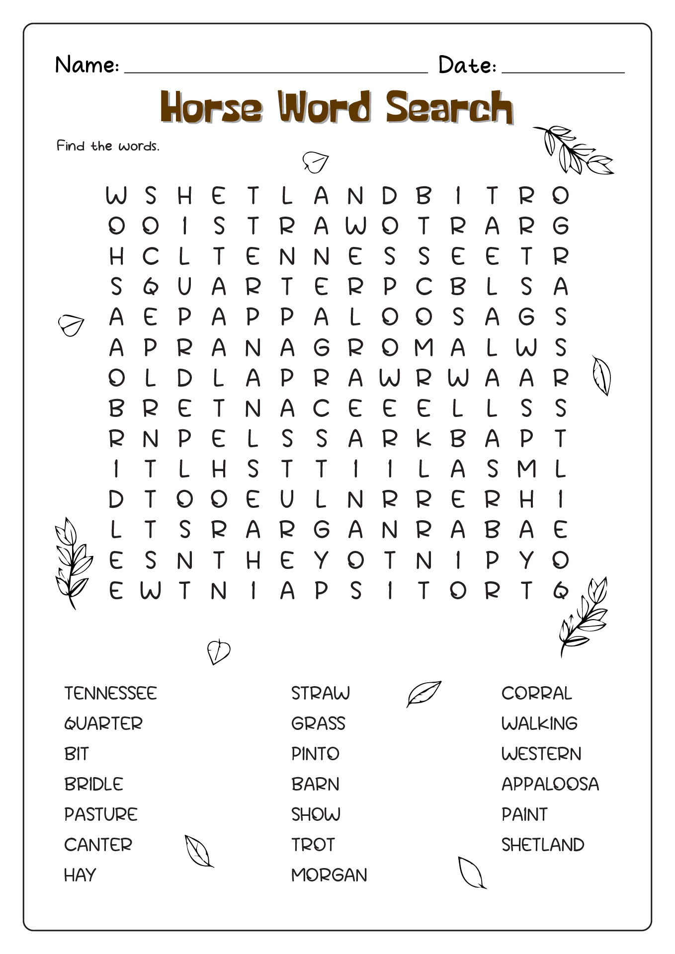 20-best-images-of-horse-tack-worksheet-printable-horse-crossword