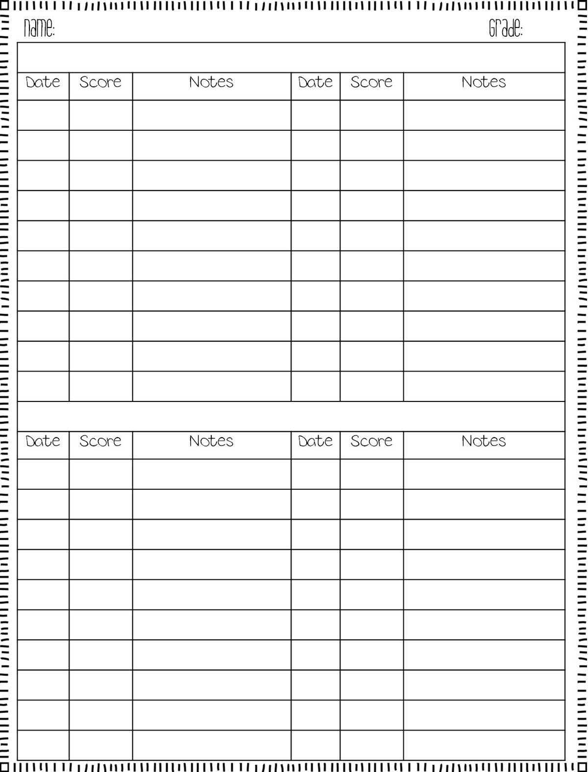 IEP Goal Tracking Sheets Printable