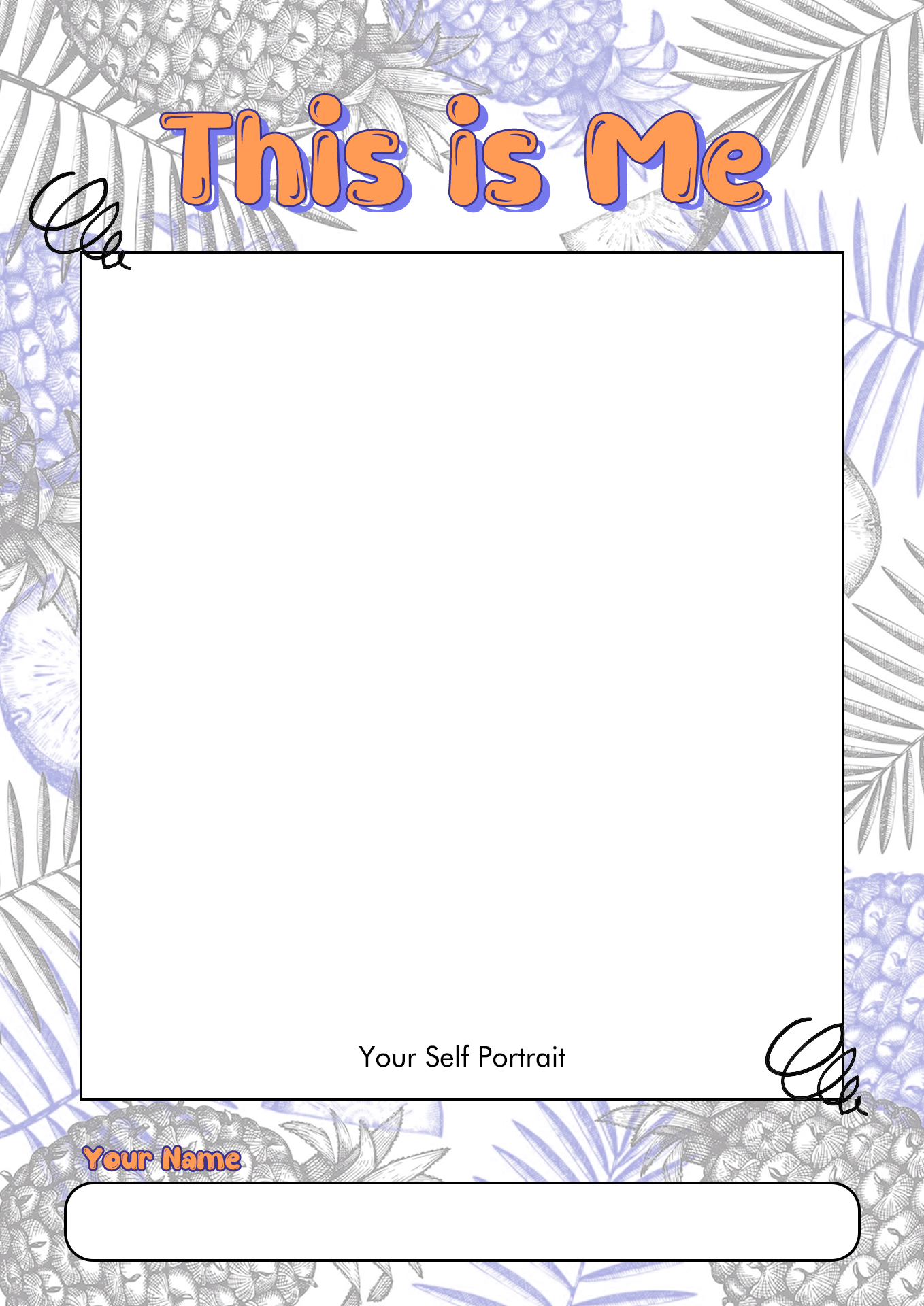Printable Kindergarten Self Portrait Template Printable World Holiday