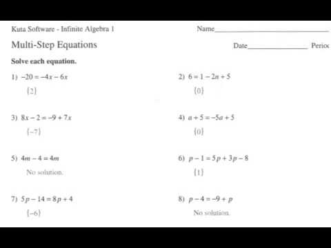 Kuta Software Infinite Algebra 1 Answers Multi-Step