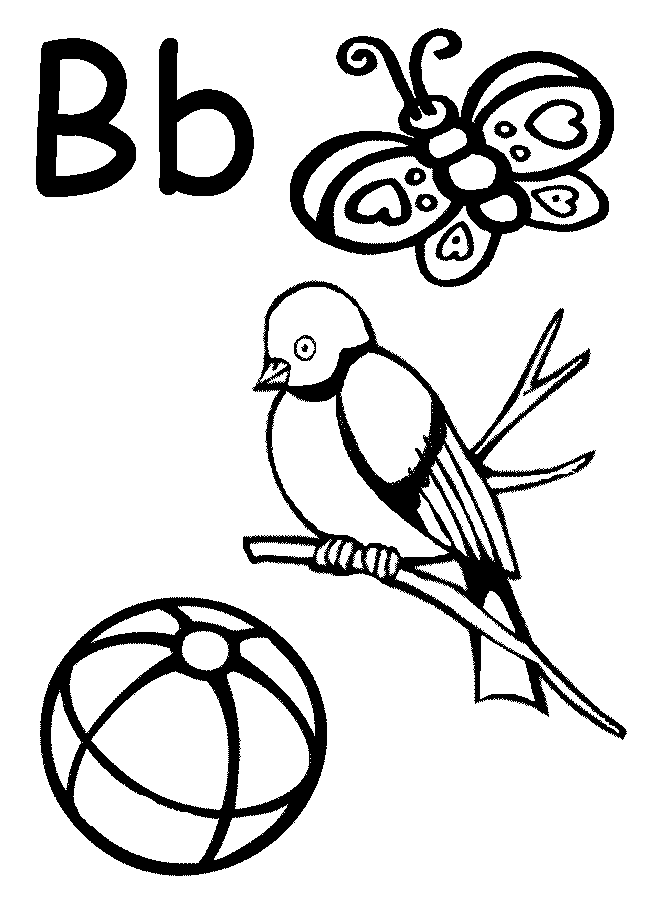 367 Simple B Is For Bird Coloring Page for Kids
