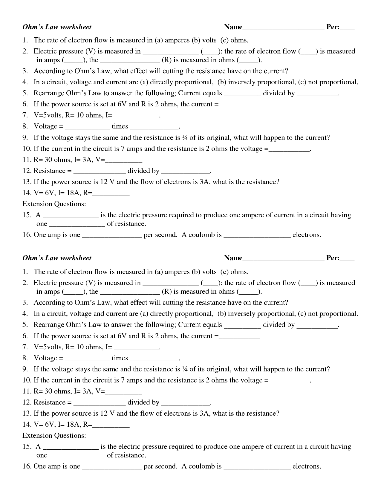19 Best Images Of Which Law Worksheet Answers Gas Laws Worksheet Answer Key Ohms Law 