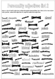 Positive Personality Adjectives List
