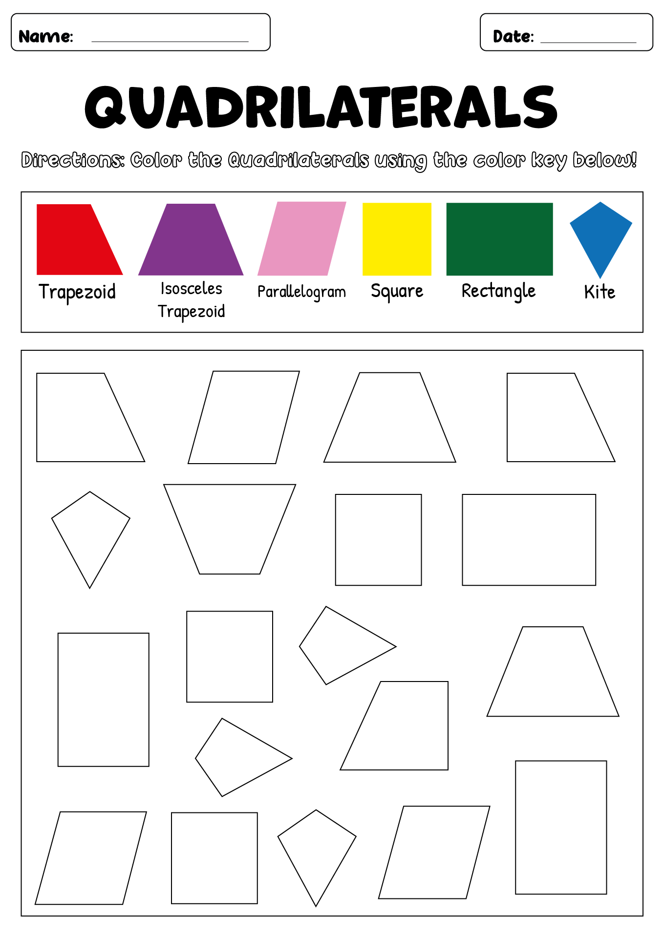 9 Best Images of Quadrilateral Properties Worksheet - Properties of