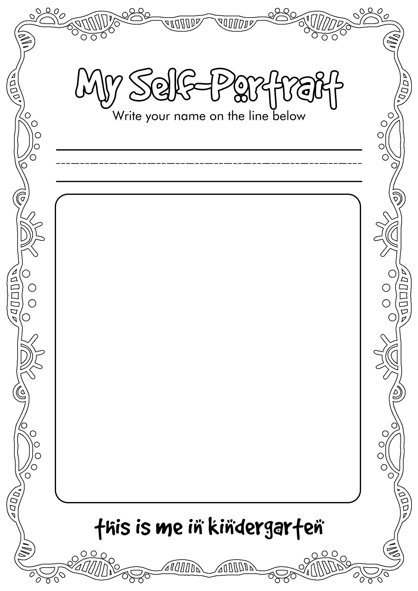 12 Best Images of Self Portrait First Day Of School Worksheets - Self