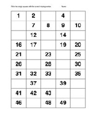 1st Grade Missing Number Worksheets