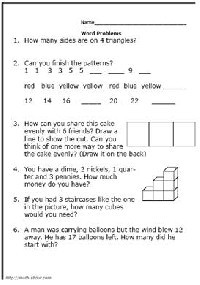 2nd Grade Math Problems Worksheets