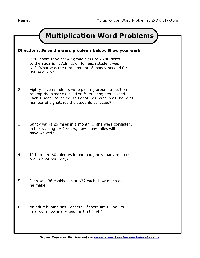 4th Grade Multiplication Word Problems