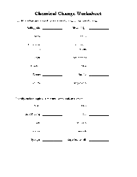 Matter Physical and Chemical Changes Worksheet
