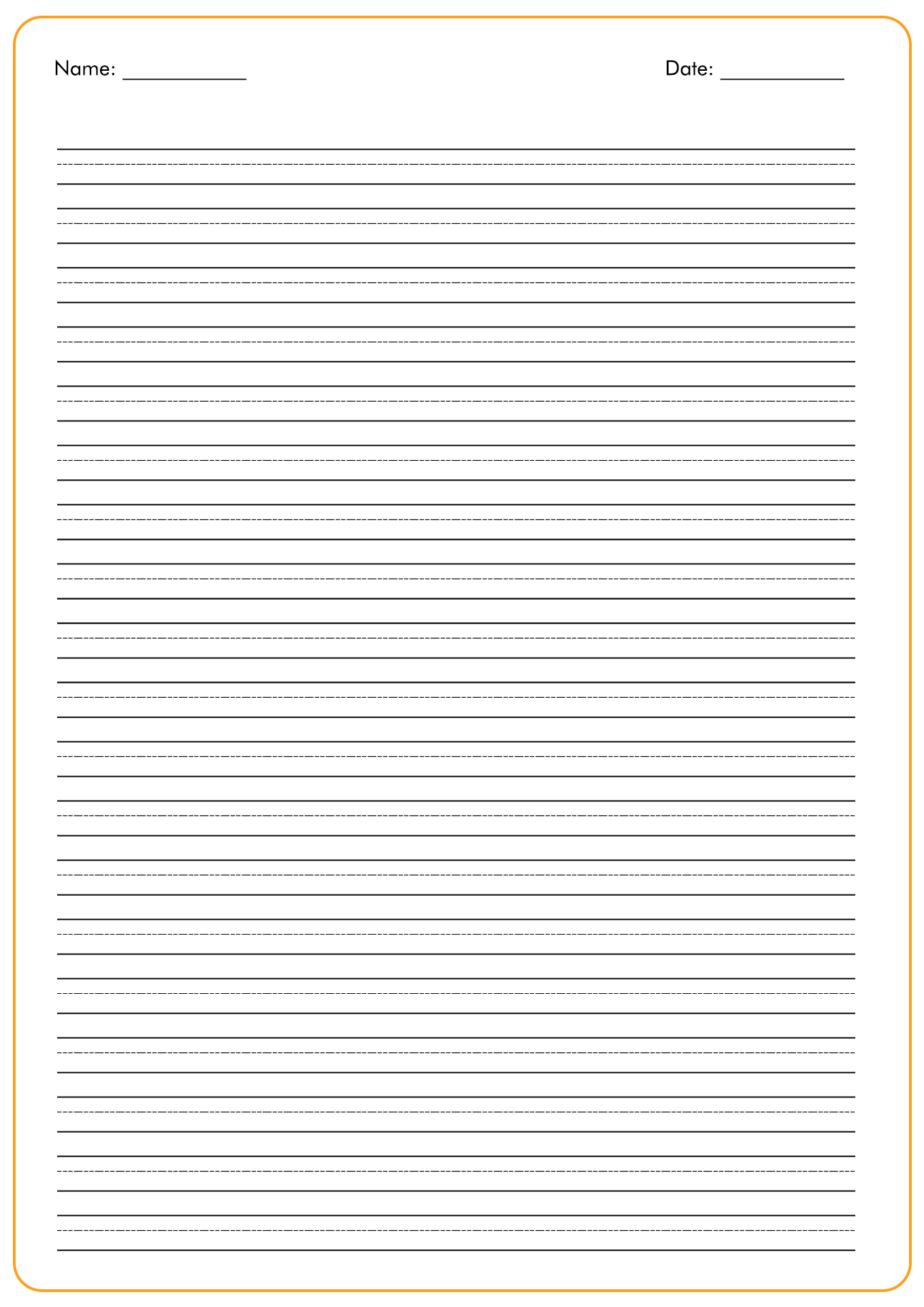 3rd Grade Writing Paper Free Printable