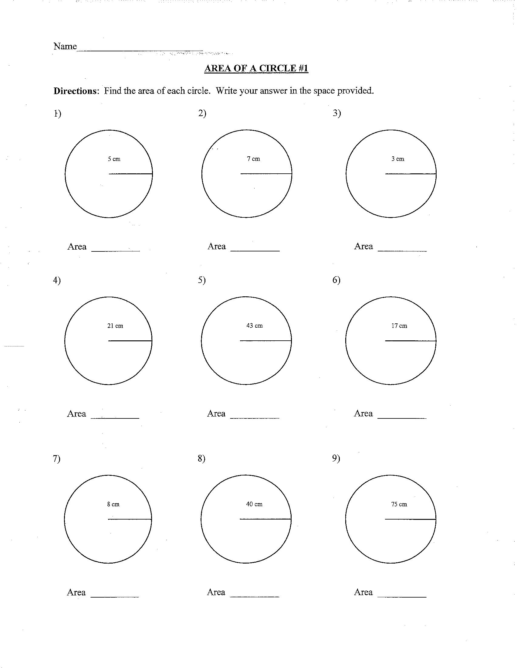 9 Best Images of Circumference Of A Circle Worksheets Radius Circumference and Area of a 9 Best Images of Circumference Of A Circle Worksheets Radius Circumference and Area of a