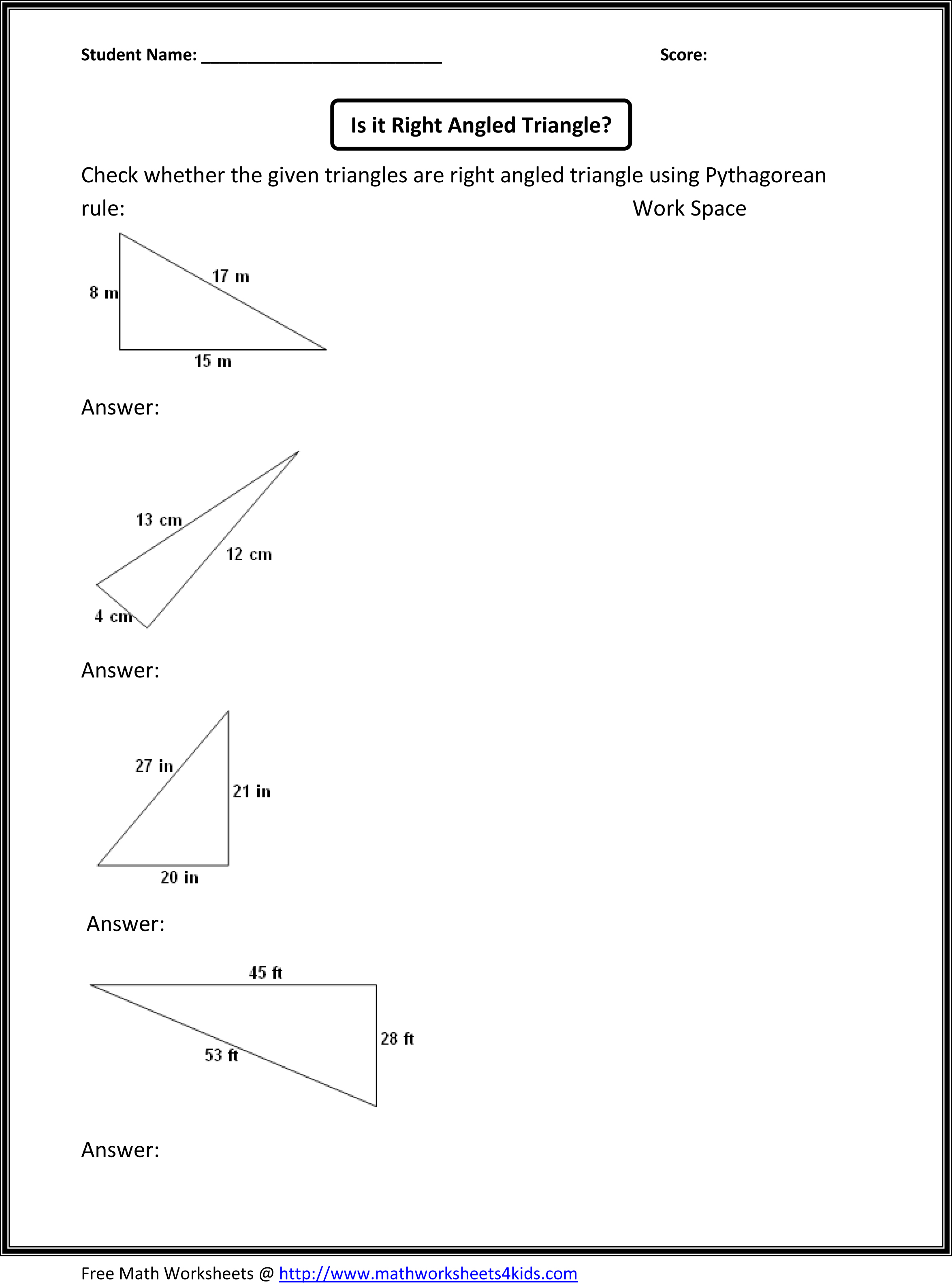 8th Grade Math Worksheets Geometry