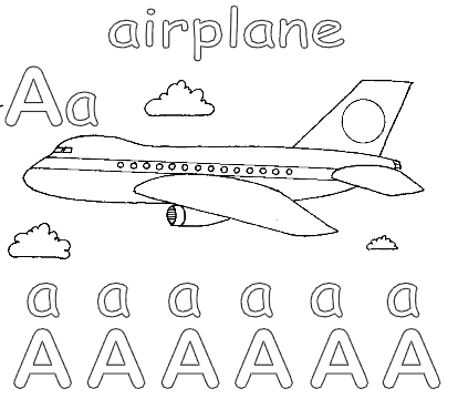 Airplane Letter A Worksheets