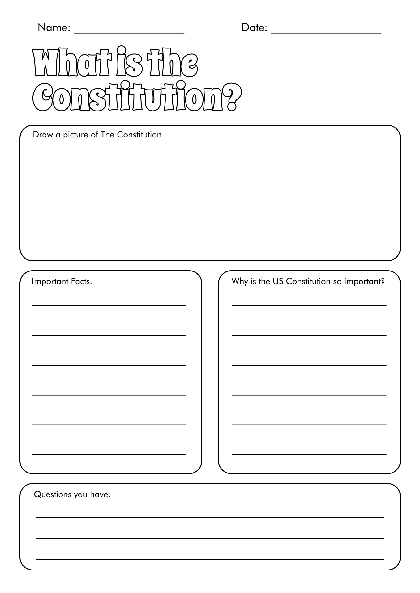 11 Best Images Of Constitution Activity Worksheets Constitution Day