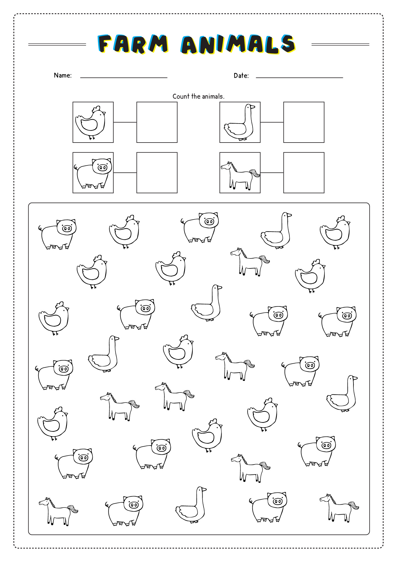 Kindergarten Worksheets About Animals