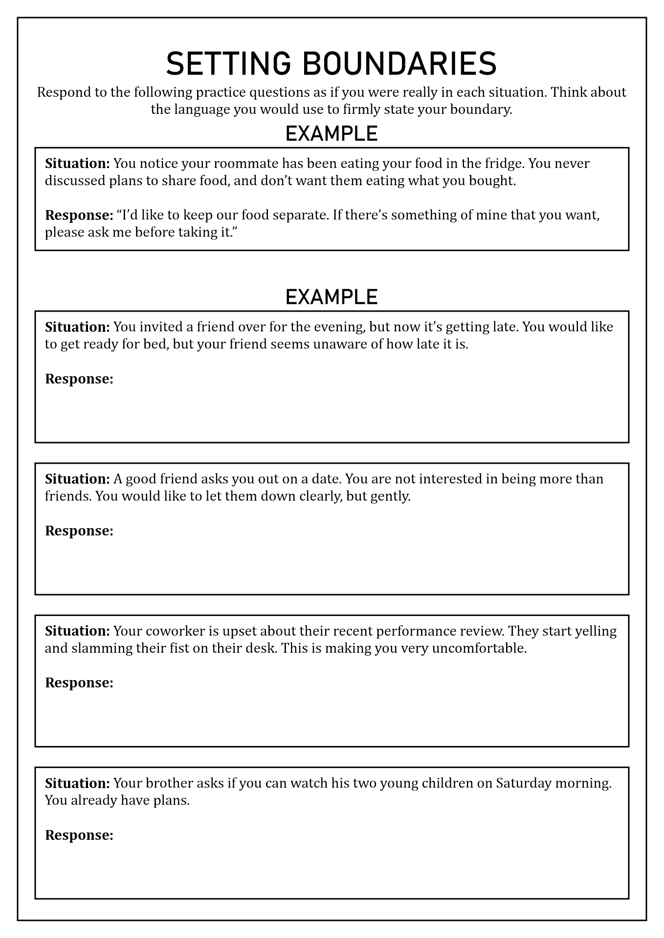 16 Best Images of Personal Boundaries Worksheet.pdf - Unhealthy