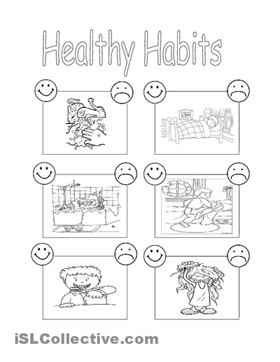 Healthy Habits Worksheets for Kids