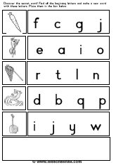 Kindergarten Phonics Worksheets for Letters