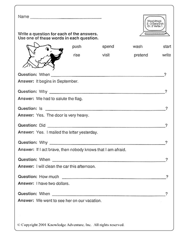 Linking Verbs Worksheets For 2nd Grade