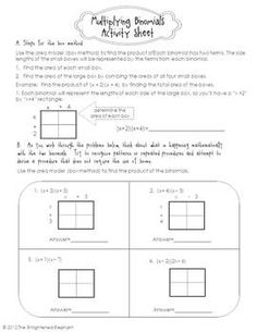 Multiplying Polynomials and Graphic Organizers