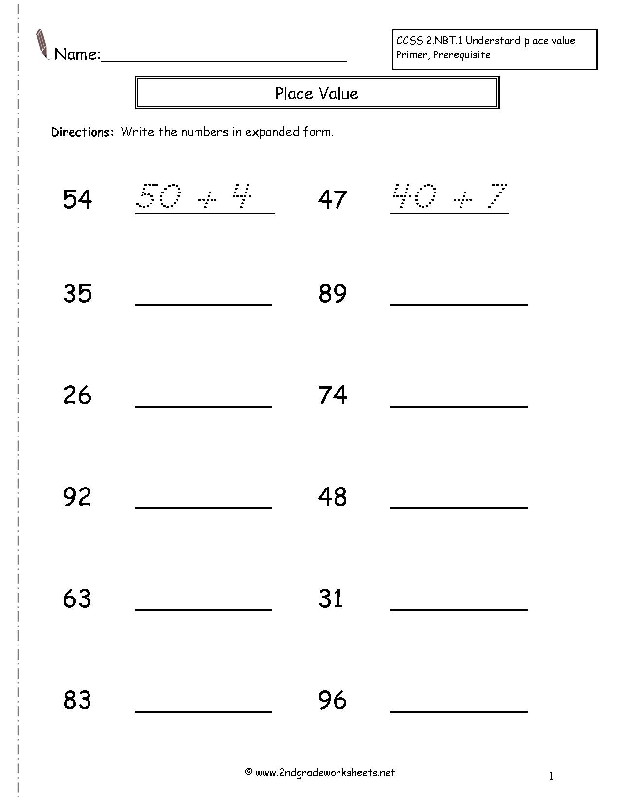 Reading And Writing Numbers Worksheets Grade 5