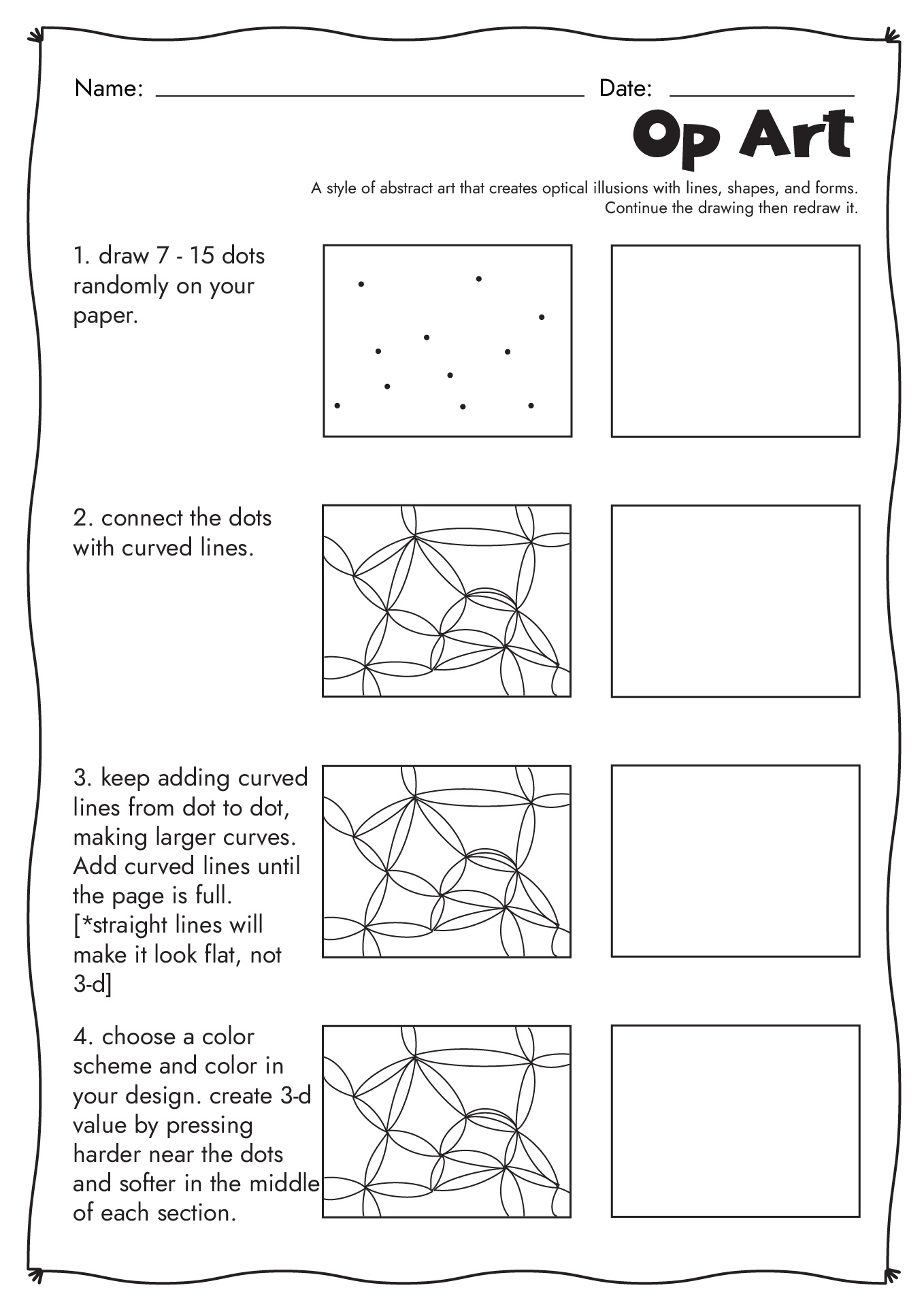 Op Art Patterns Worksheet - Riset