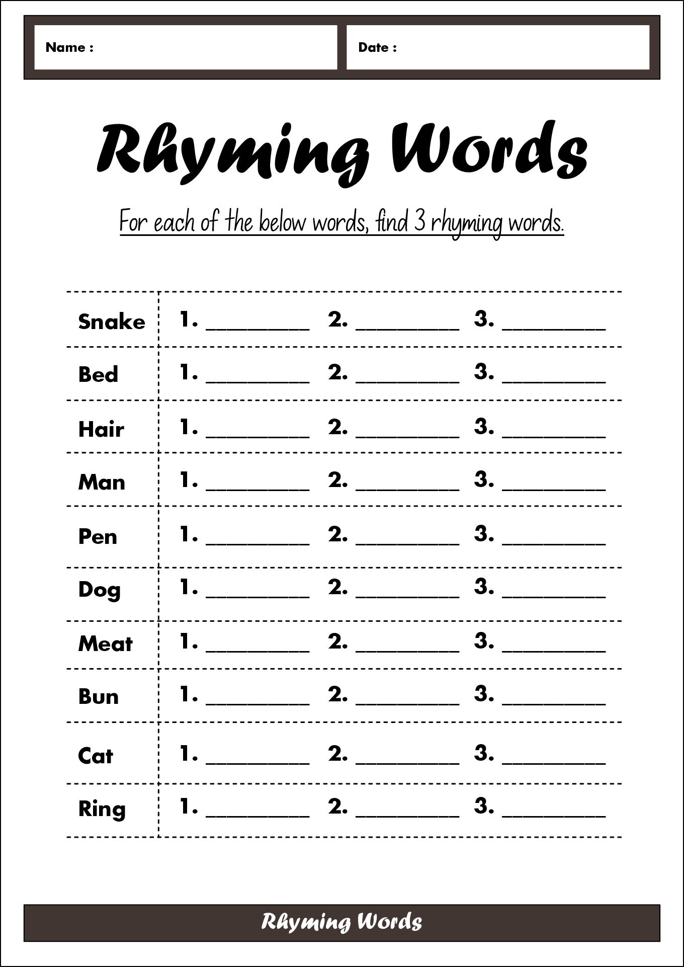 15 Best Images Of 1st Grade Rhyming Worksheets Rhyming Worksheets 