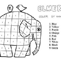 Elmer Color by Number Printables