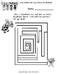 Free Kindergarten Maze Worksheets