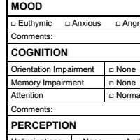 Mental Status Exam Worksheet