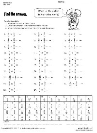 Multiplying Fractions Puzzle Worksheet