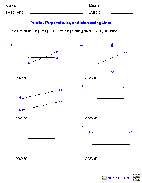 Parallel and Intersecting Lines Worksheets