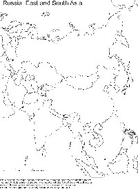 Printable Blank Map of Asia with Countries