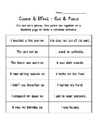 Printable Cause and Effect Worksheets