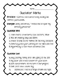 Worksheet Quotation Marks Review